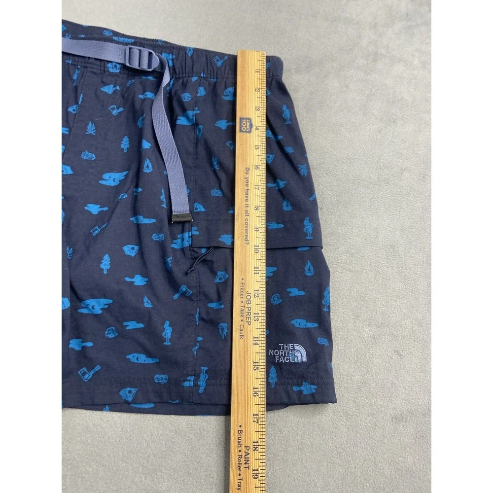 The North Face Shorts Men Large Blue Woods Print Class V Pull-On Nylon Hike Belt